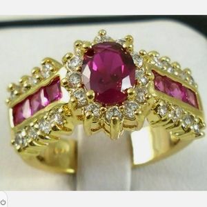 New 18kgf ruby cz ring